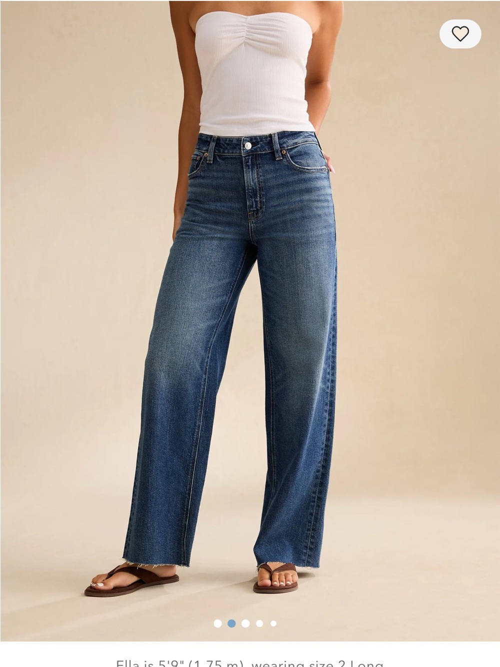 American Eagle Outfitters Wide-Leg Jeans in Medium Blue Wash
